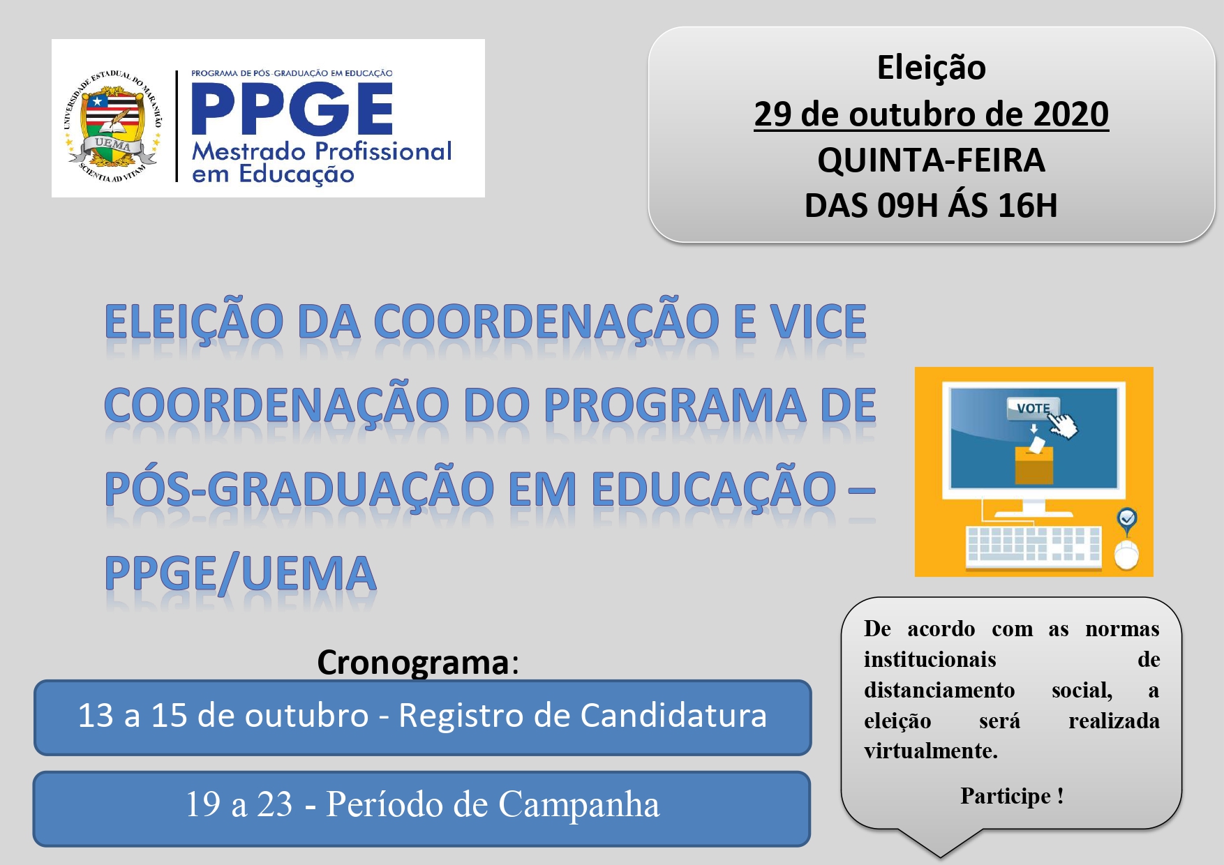 Eleição Coordenação PPGE 2020-2022
